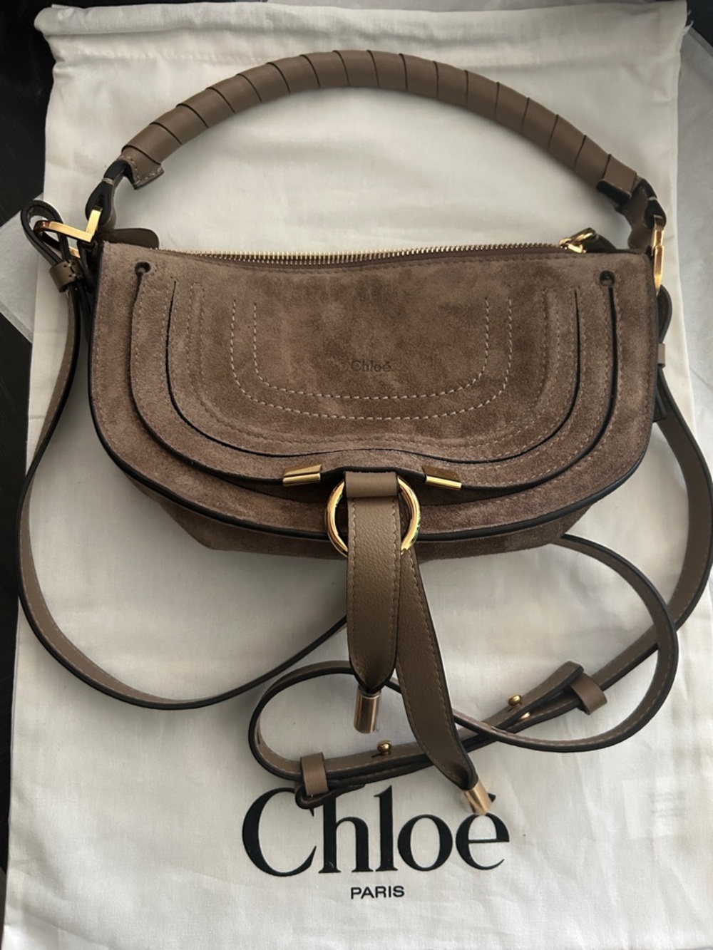 Chloé Marcie Suede Shoulder Bag